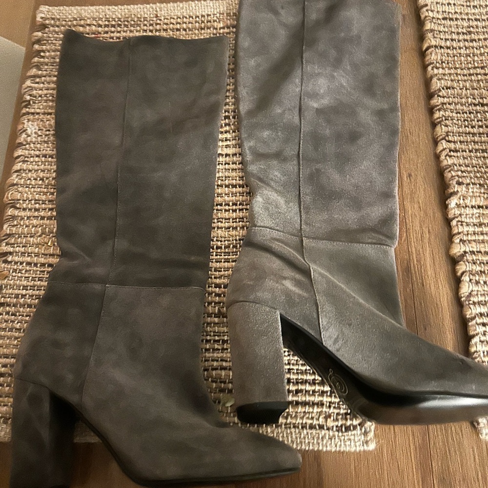 Elegant Gray Knee-High Boots